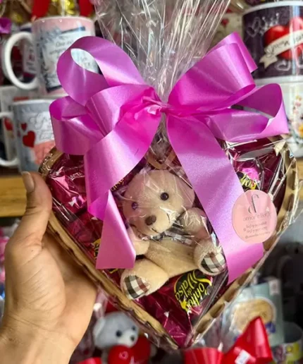 Caixa Coração Bombom com Mini Pelúcia