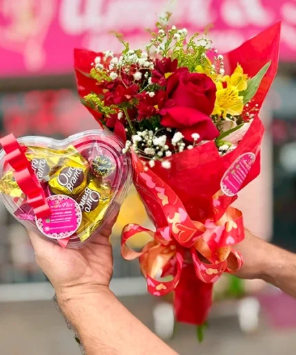 Kit Rosas com Ouro Branco